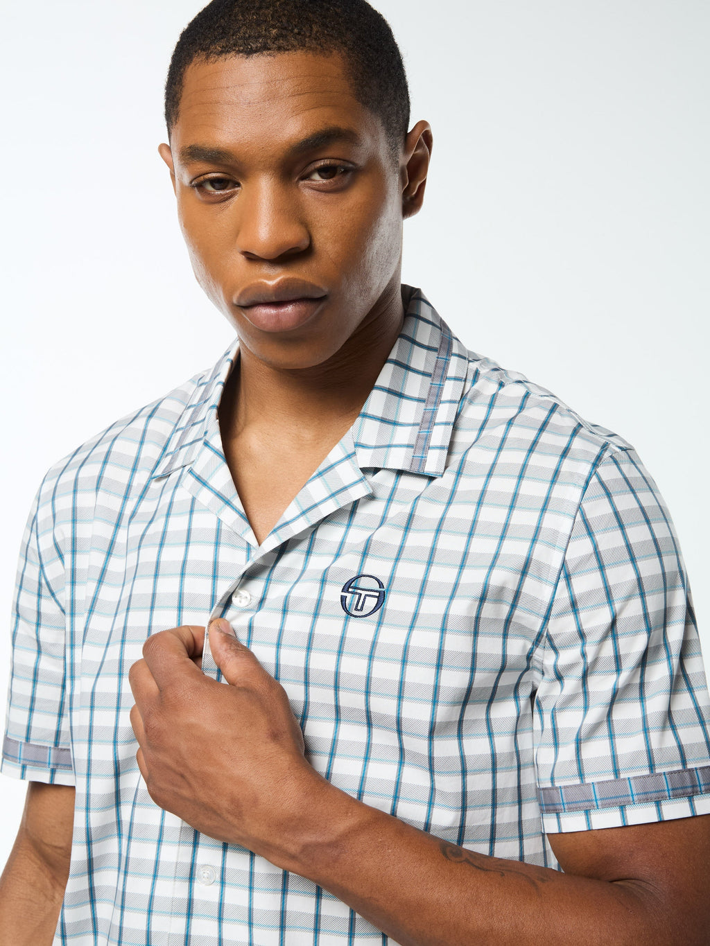 Quadretto Cabana Shirt- Brilliant White