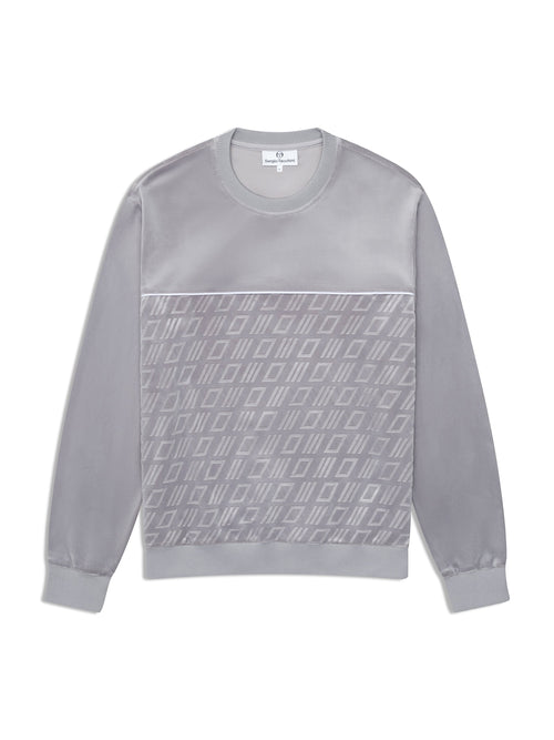 Bandiera Debossed Velour Crewneck-Sleet