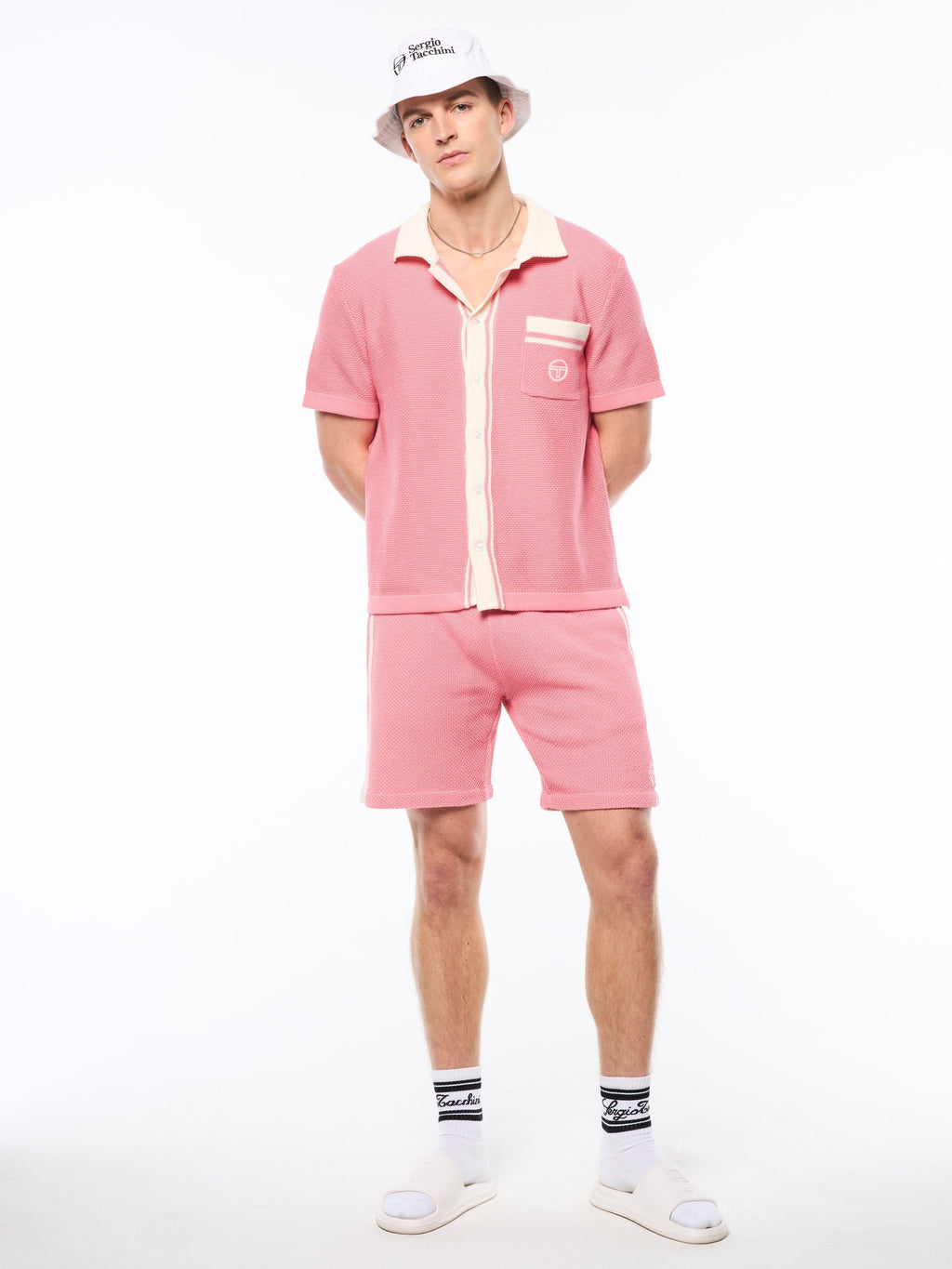 Fratelli Crochet Cabana Polo-Geranium Pink