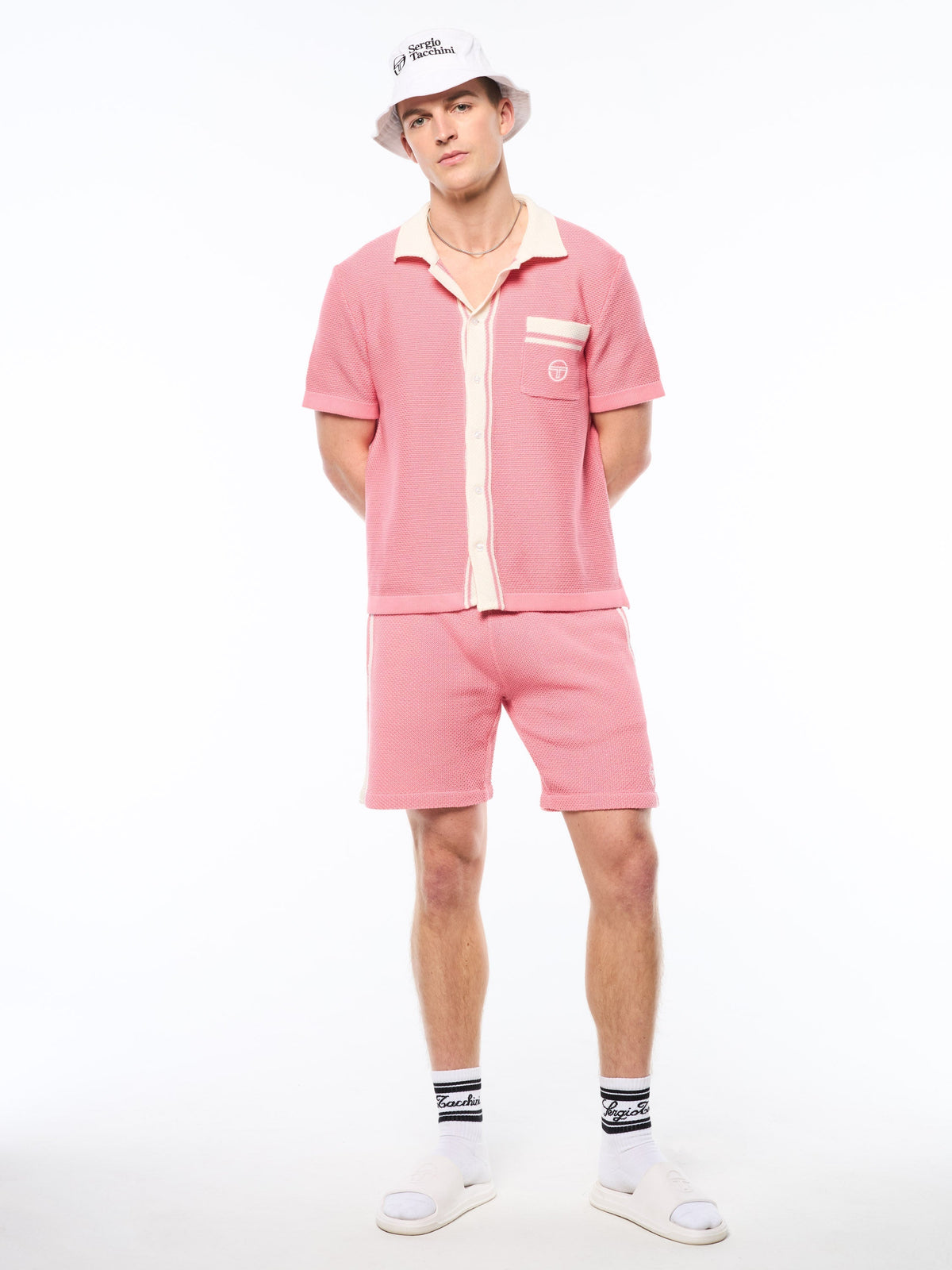 Fratelli Crochet Cabana Polo-Geranium Pink
