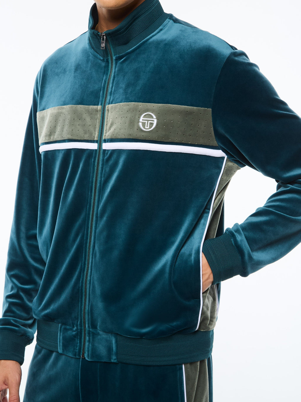 Forato Velour Track Jacket-Mediterranea