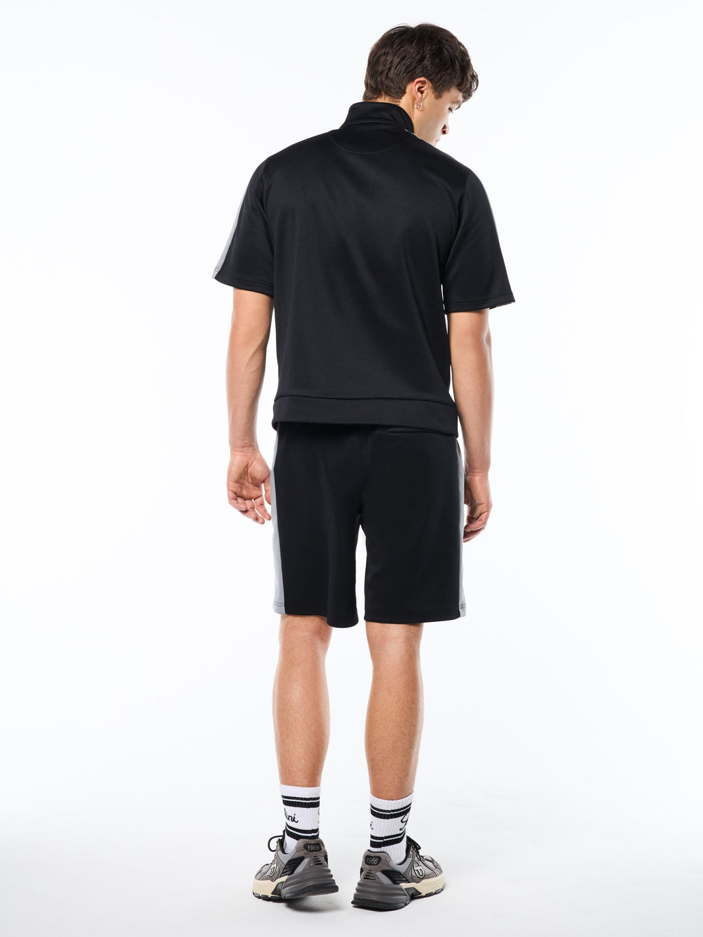 Viscotti Short Sleeve Track Jacket-Black Beauty