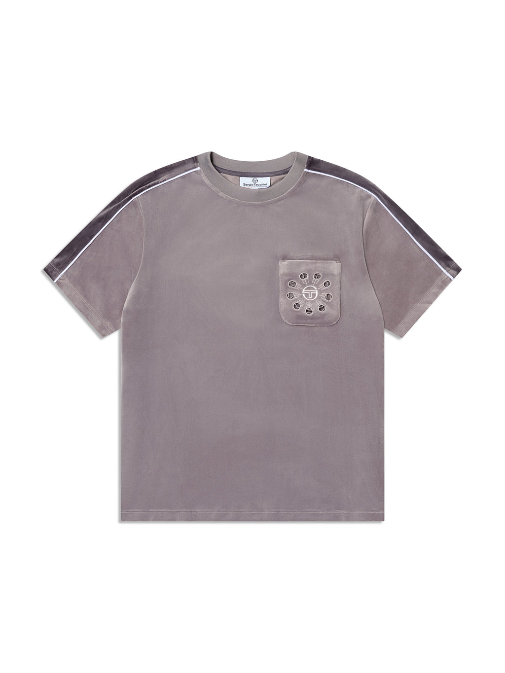 Cresta Velour Pocket T-Shirt-Sleet