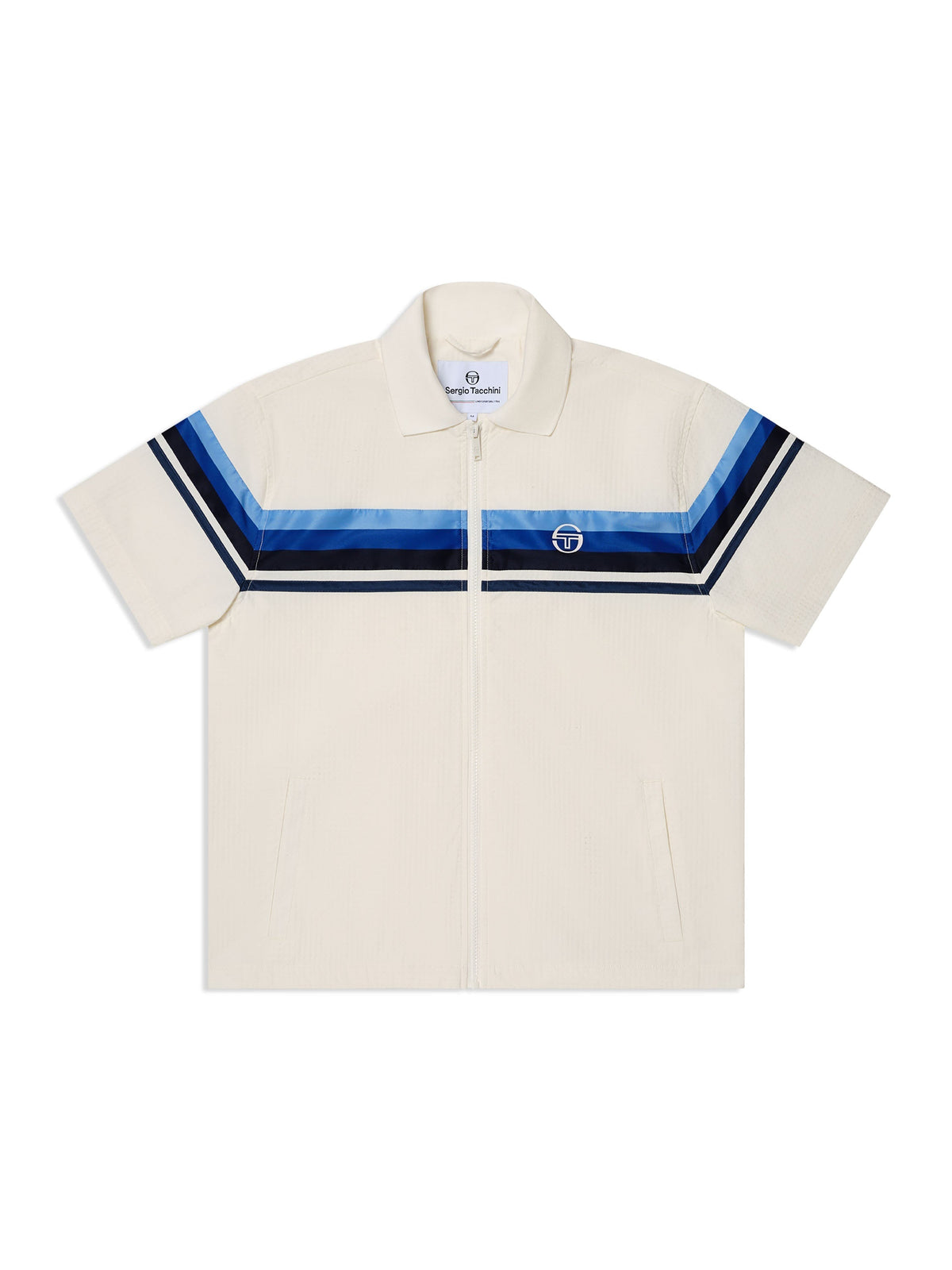 Striscia Short Sleeve Track Jacket-Gardenia