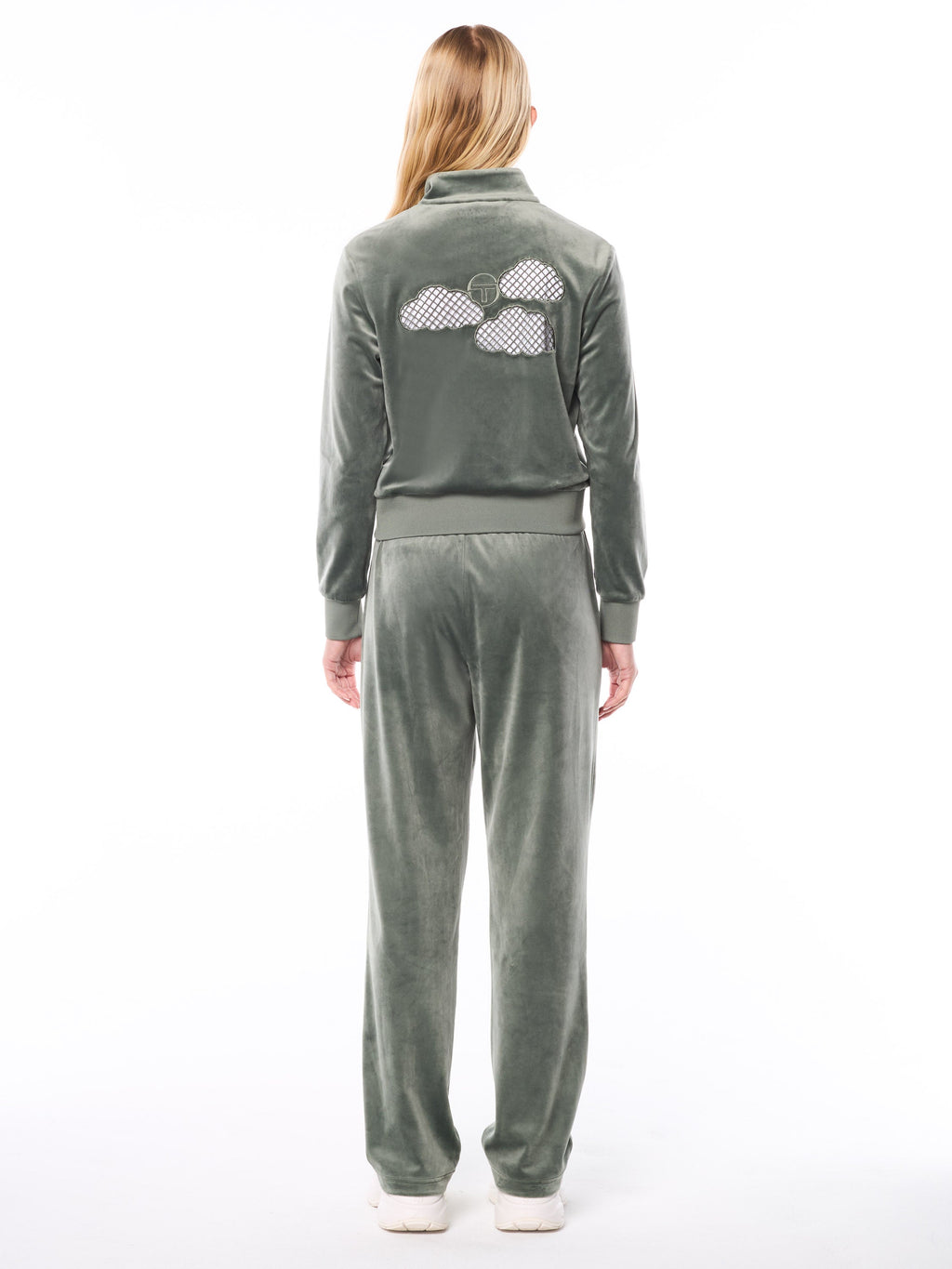Nuvola Velour Track Jacket-Agave Green